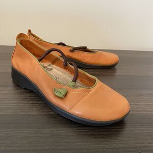 Arcopedico Vitoria Womens EU 39/US 8 Leather Mary Jane Orange Lagenlook Artsy